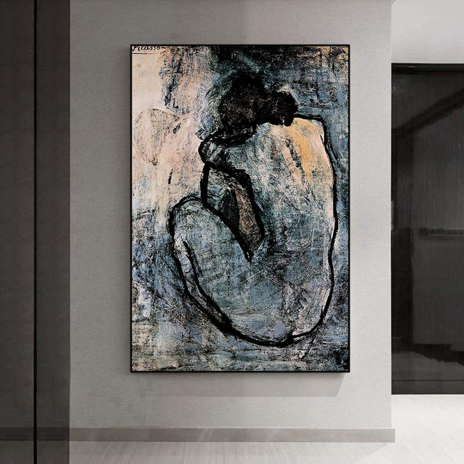 Amazon.co.jp: 抽象的な女性の背中のキャンバスのレプリカの絵画